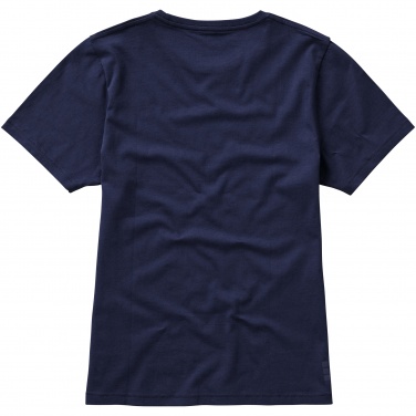 Logo trade promotional giveaways image of: Nanaimo short sleeve ladies T-shirt, navy