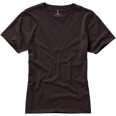 Logo trade business gift photo of: Nanaimo short sleeve ladies T-shirt, dark brown
