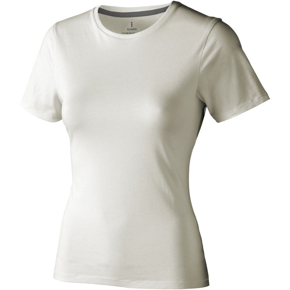 Logo trade promotional gift photo of: Nanaimo short sleeve ladies T-shirt, light grey