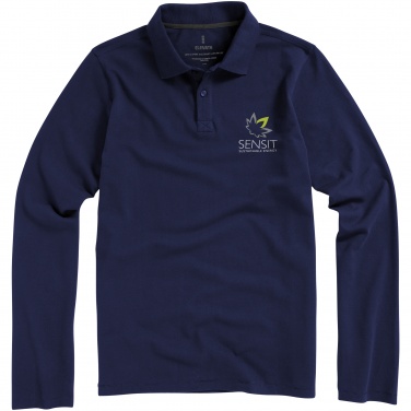 Logo trade corporate gifts picture of: Oakville long sleeve polo navy