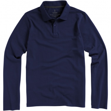 Logo trade corporate gifts picture of: Oakville long sleeve polo navy