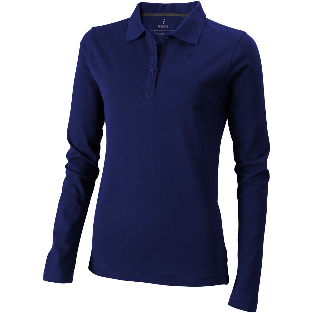 Logotrade promotional gifts photo of: Oakville long sleeve ladies polo navy
