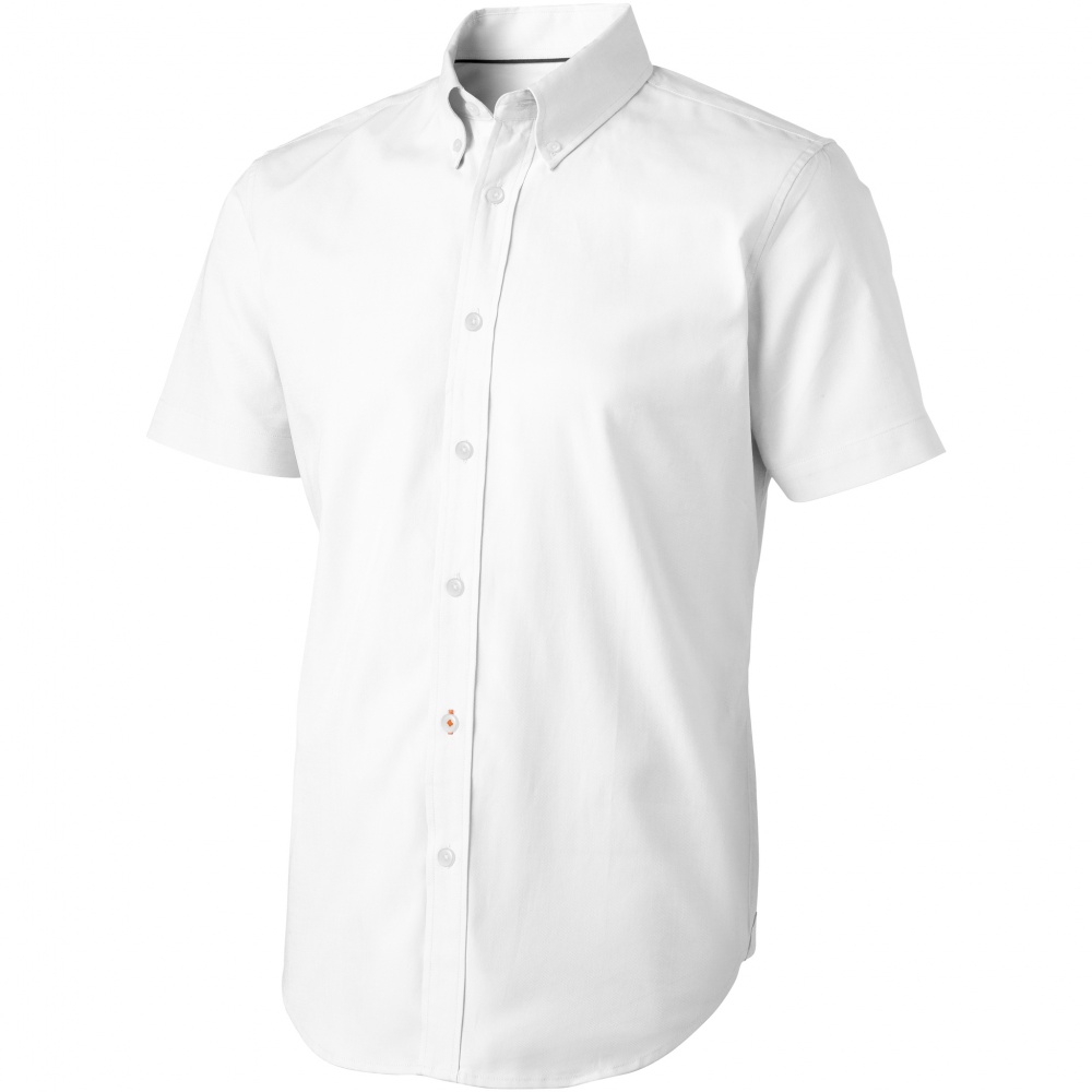Logo trade promotional giveaways image of: Manitoba short sleeve shirt, white