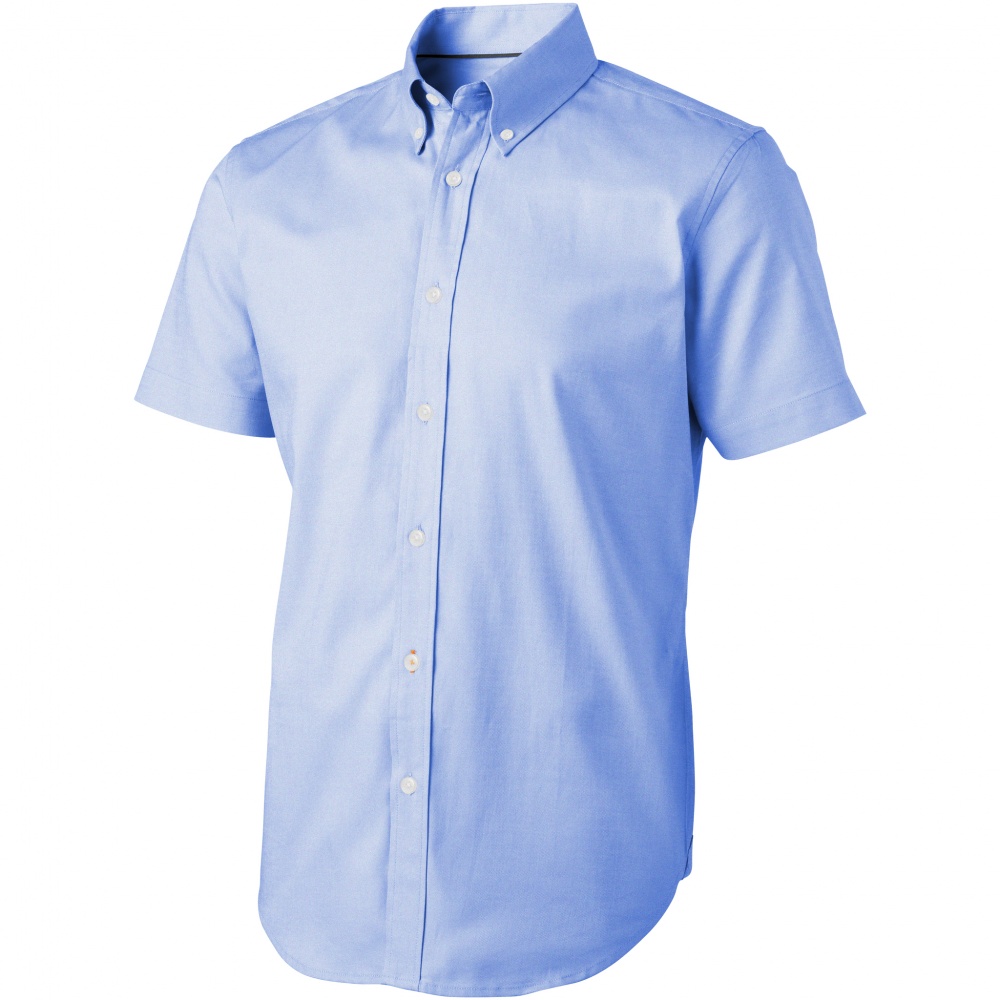 Logo trade advertising products image of: Manitoba short sleeve shirt, light blue