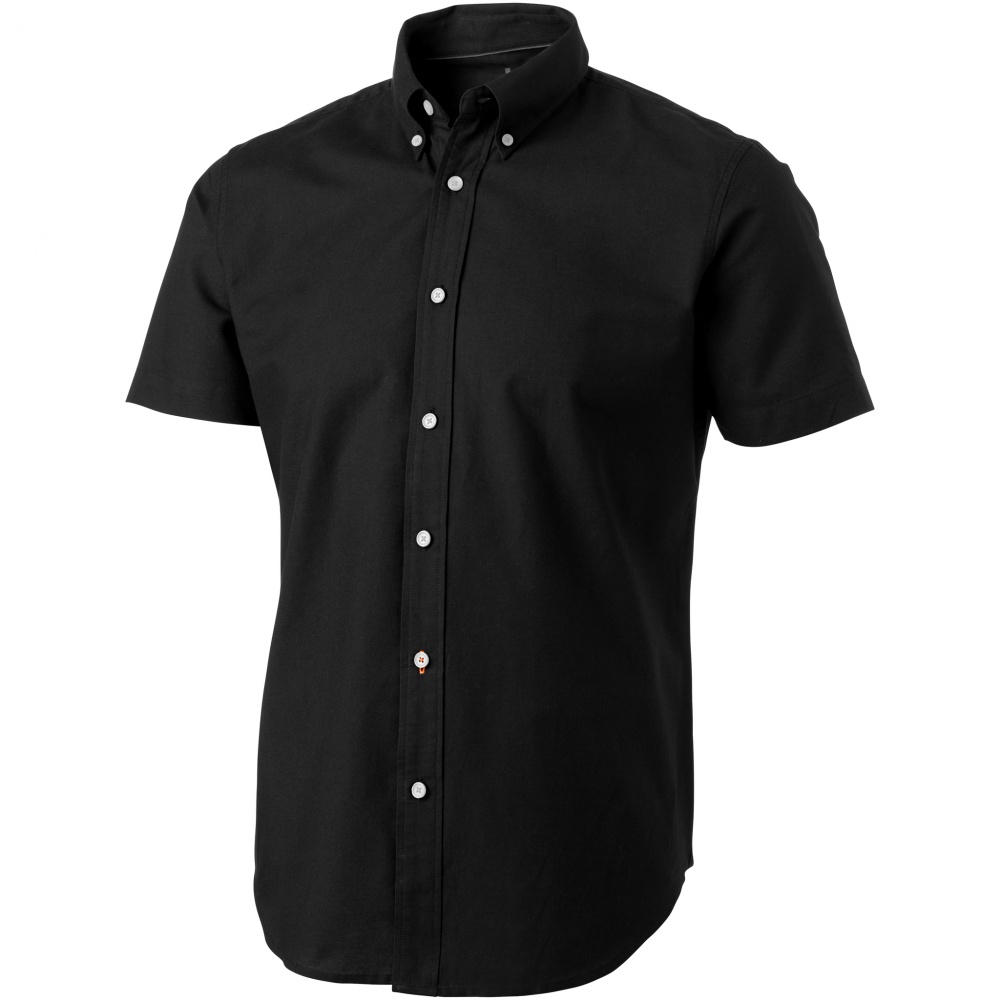 Logo trade promotional items picture of: Manitoba short sleeve shirt, black
