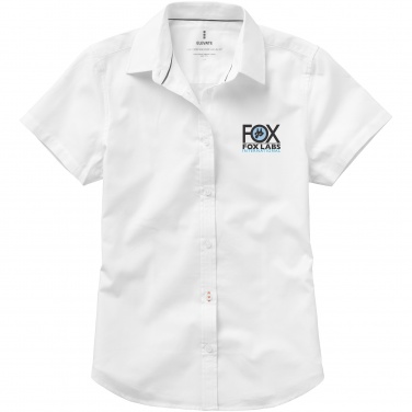Logo trade business gifts image of: Manitoba short sleeve ladies shirt, white
