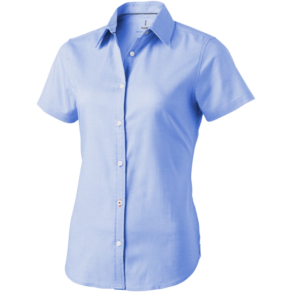 Logo trade promotional gifts image of: Manitoba short sleeve ladies shirt, light blue