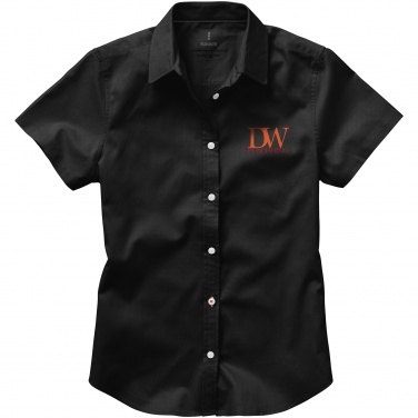 Logo trade promotional giveaway photo of: Manitoba short sleeve ladies shirt, black