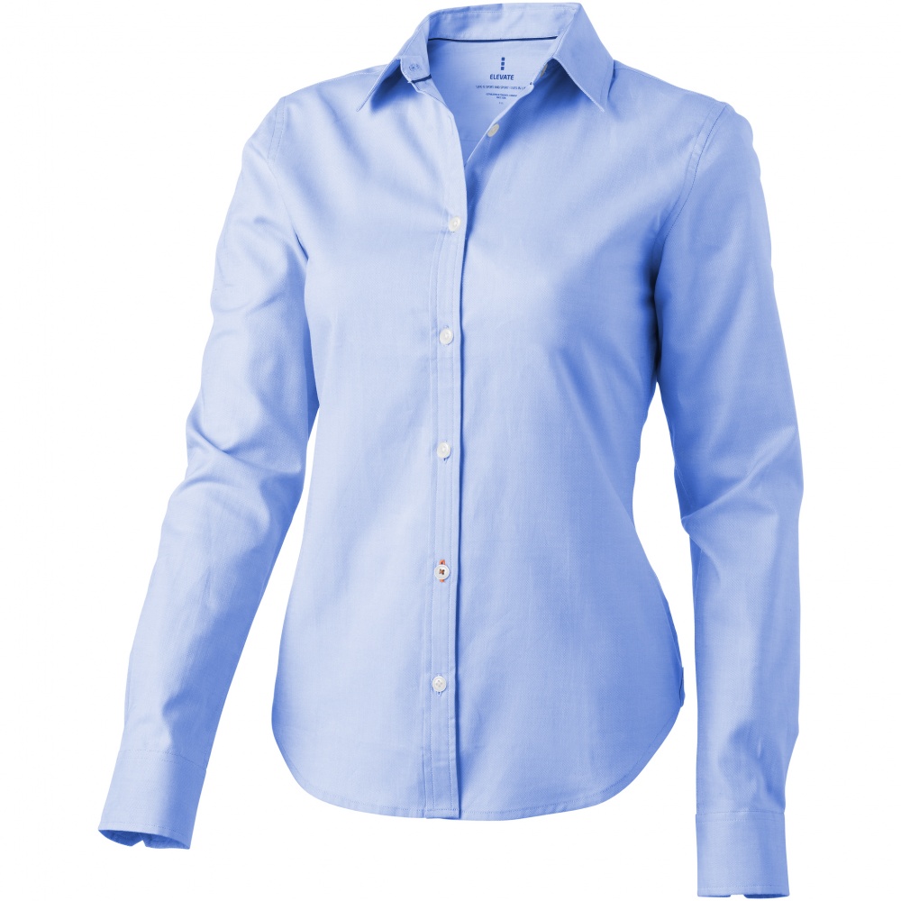 Logo trade promotional giveaway photo of: Vaillant long sleeve ladies shirt, light blue
