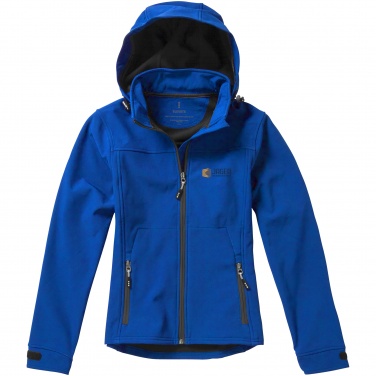 Logo trade promotional giveaway photo of: Langley softshell ladies jacket, blue