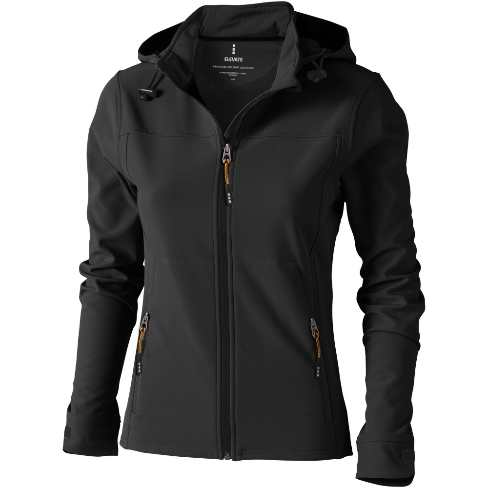 Logo trade promotional merchandise picture of: Langley softshell ladies jacket, dark grey