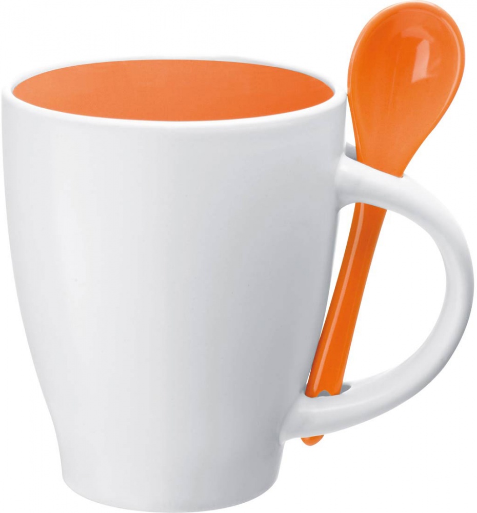 Logo trade advertising products picture of: Ceramic mug, orange