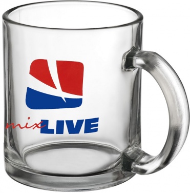 Logo trade promotional giveaway photo of: Glass mug, translucent