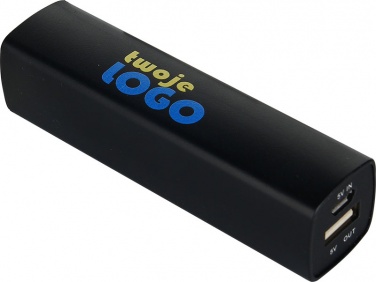 Logo trade promotional products picture of: Powerbank 2200 mAh with USB port in a box, Black