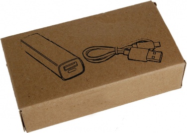 Logo trade promotional merchandise picture of: Powerbank 2200 mAh with USB port in a box, Orange