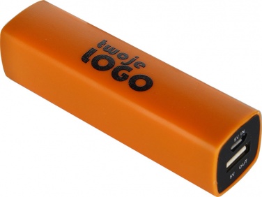 Logo trade promotional merchandise photo of: Powerbank 2200 mAh with USB port in a box, Orange