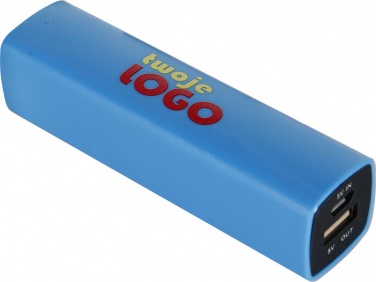 Logo trade corporate gifts image of: Powerbank 2200 mAh with USB port in a box, Blue