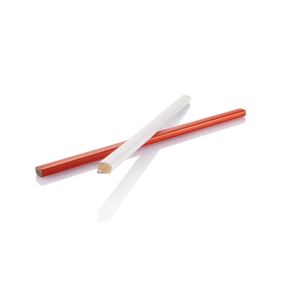 Logo trade promotional items image of: 25cm wooden carpenter pencil, white