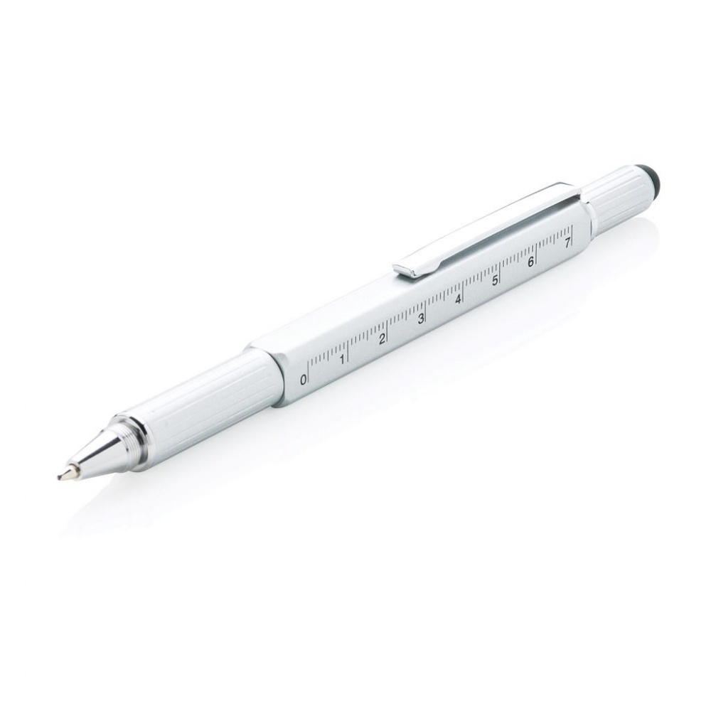 Logo trade promotional merchandise image of: 5-in-1 toolpen, silver
