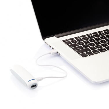 Logo trade corporate gifts picture of: 2.600 mAh powerbank, white
