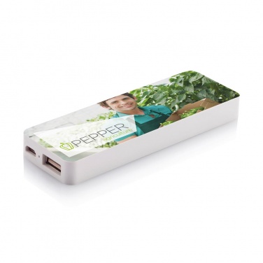 Logotrade promotional product image of: 2.500 mAh powerbank, white