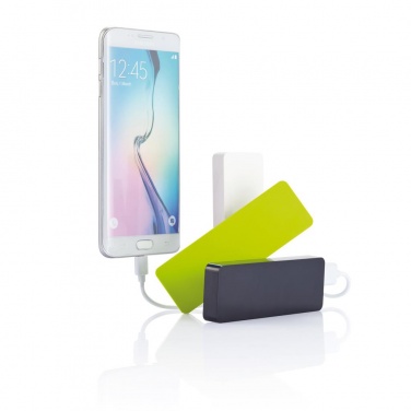 Logo trade promotional merchandise picture of: 2.500 mAh powerbank, white