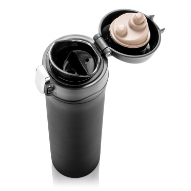 Logotrade business gift image of: Easy lock vacuum flask, black/black