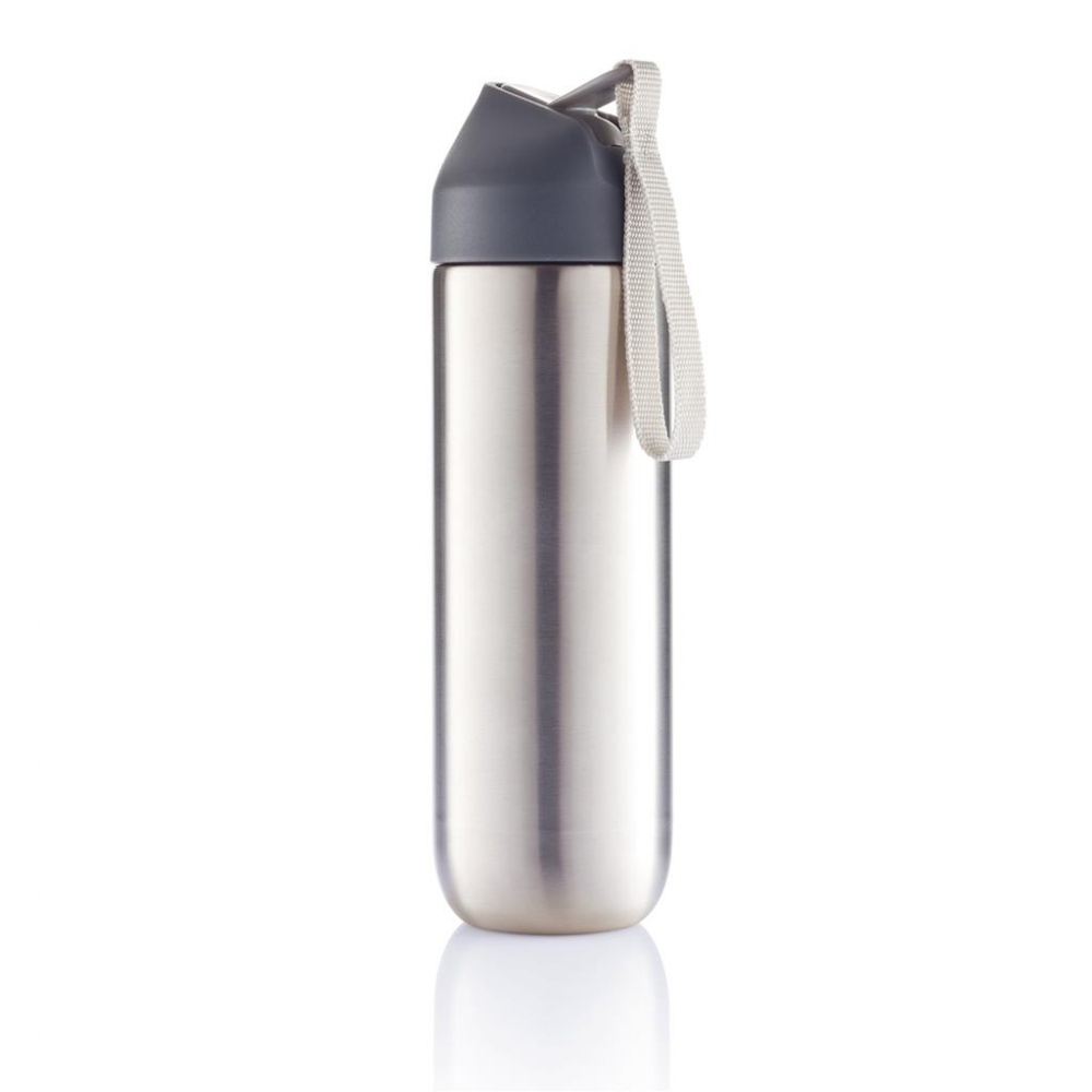 Logo trade advertising products picture of: Neva water bottle metal 500ml, grey/grey