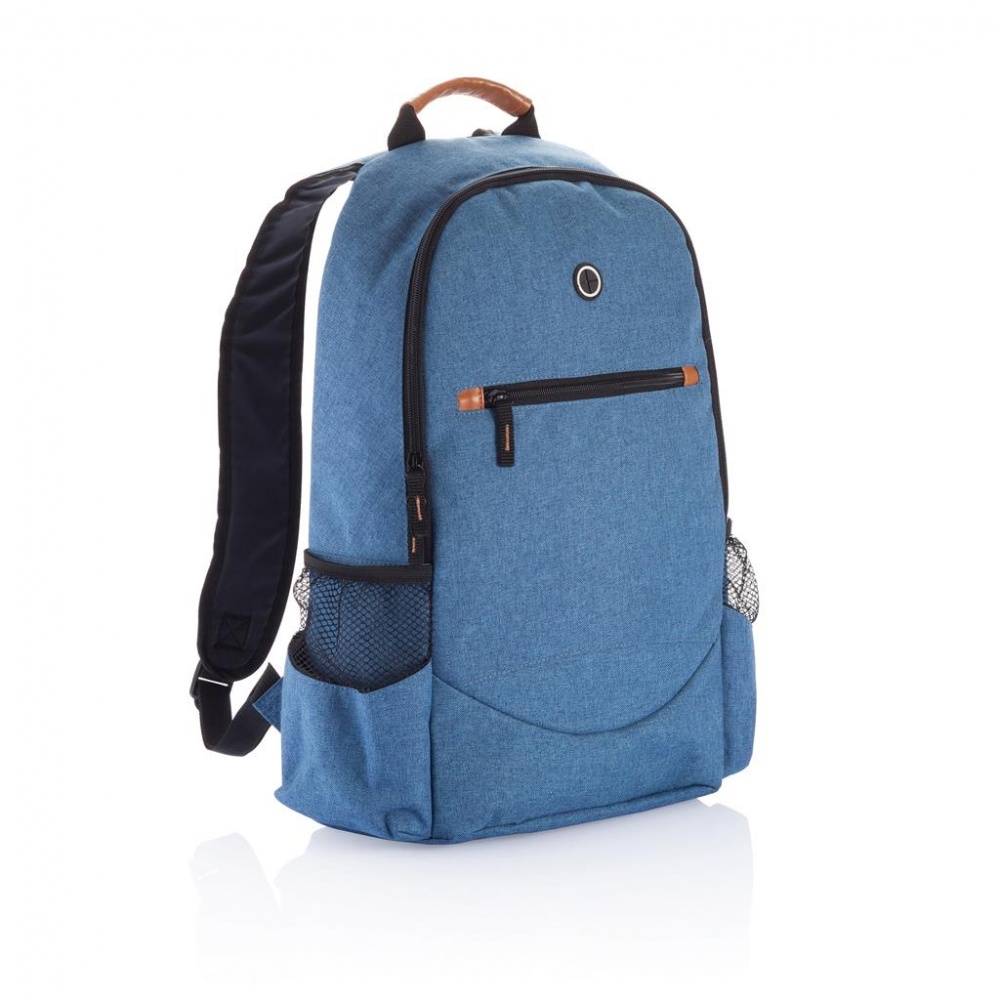 Logo trade promotional merchandise photo of: Fashion duo tone backpack, blue