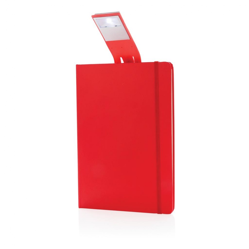 Logo trade promotional merchandise picture of: A5 Notebook & LED bookmark, red