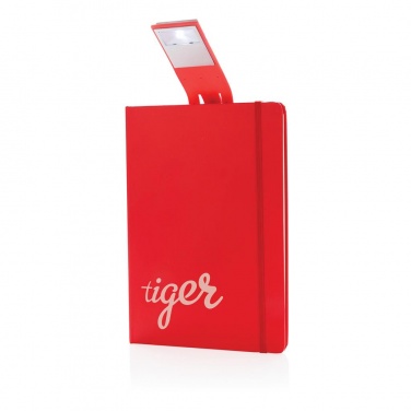 Logotrade promotional giveaway image of: A5 Notebook & LED bookmark, red