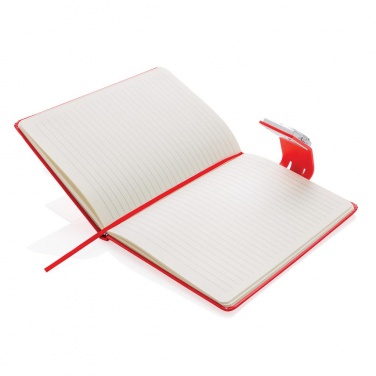Logo trade promotional giveaway photo of: A5 Notebook & LED bookmark, red