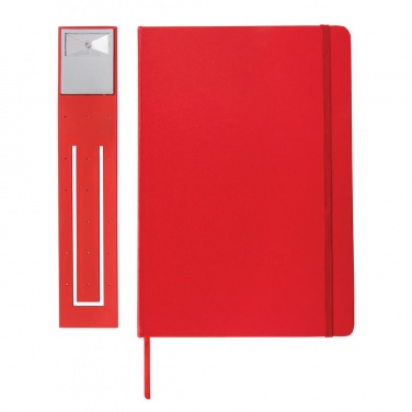 Logotrade business gifts photo of: A5 Notebook & LED bookmark, red