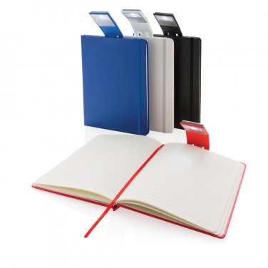 Logo trade corporate gift photo of: A5 Notebook & LED bookmark, red