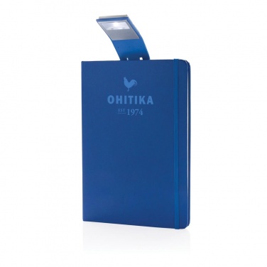 Logotrade promotional gift image of: A5 Notebook & LED bookmark, blue