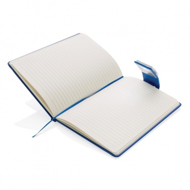 Logo trade advertising product photo of: A5 Notebook & LED bookmark, blue