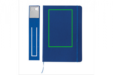 Logo trade promotional giveaway photo of: A5 Notebook & LED bookmark, blue
