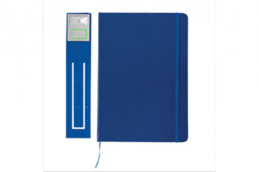 Logo trade business gifts image of: A5 Notebook & LED bookmark, blue
