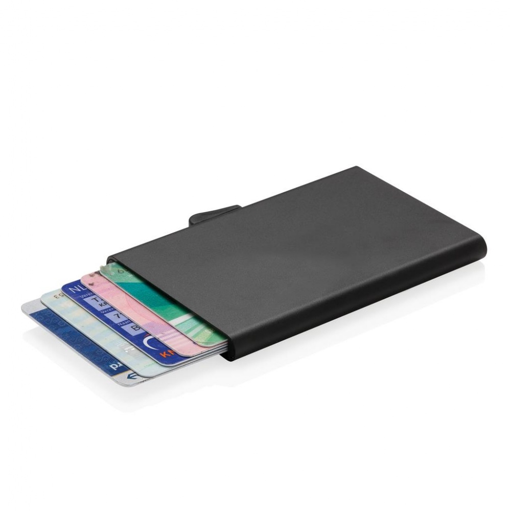 Logotrade promotional giveaway image of: C-Secure aluminum RFID card holder, black