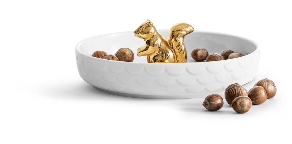 Logotrade promotional gift image of: Squirrel serving bowl, gold-colour Ø 19 cm