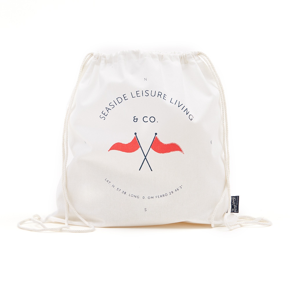 Logo trade promotional gift photo of: Cotton bag seaside flags, white