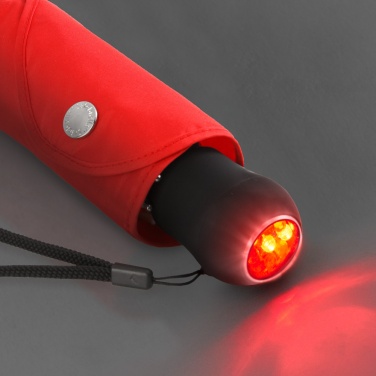 Logo trade promotional gift photo of: Mini umbrella Safebrella® LED light 5171, Red