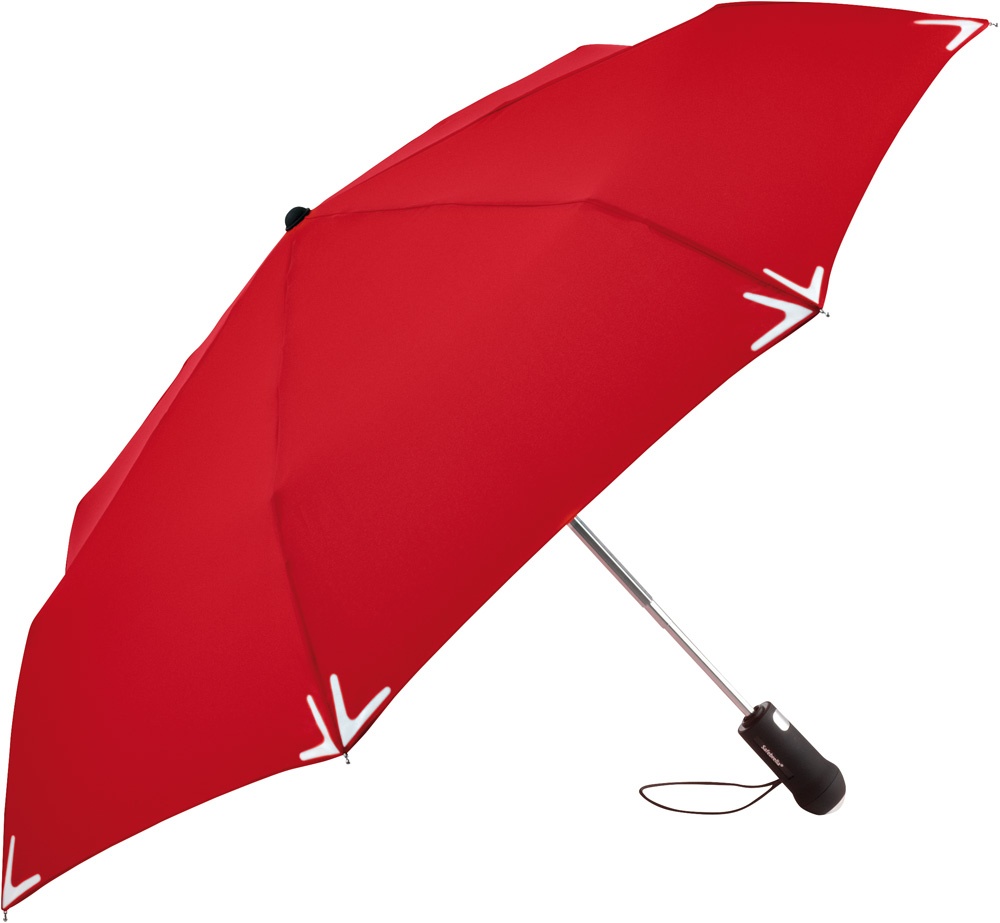Logo trade advertising products image of: AOC mini umbrella Safebrella® LED 5471, Red