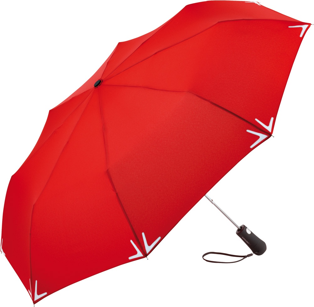 Logo trade promotional merchandise picture of: AC mini umbrella Safebrella® LED 5571, Red