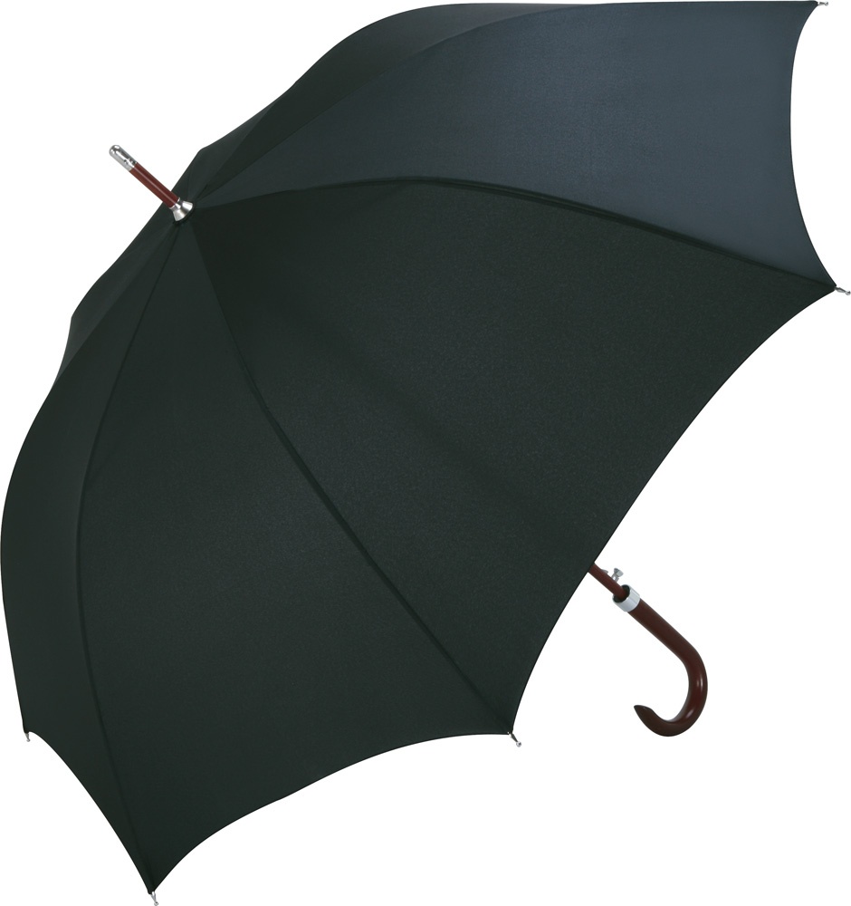 Logo trade business gifts image of: AC woodshaft golf umbrella FARE®-Collection, Black