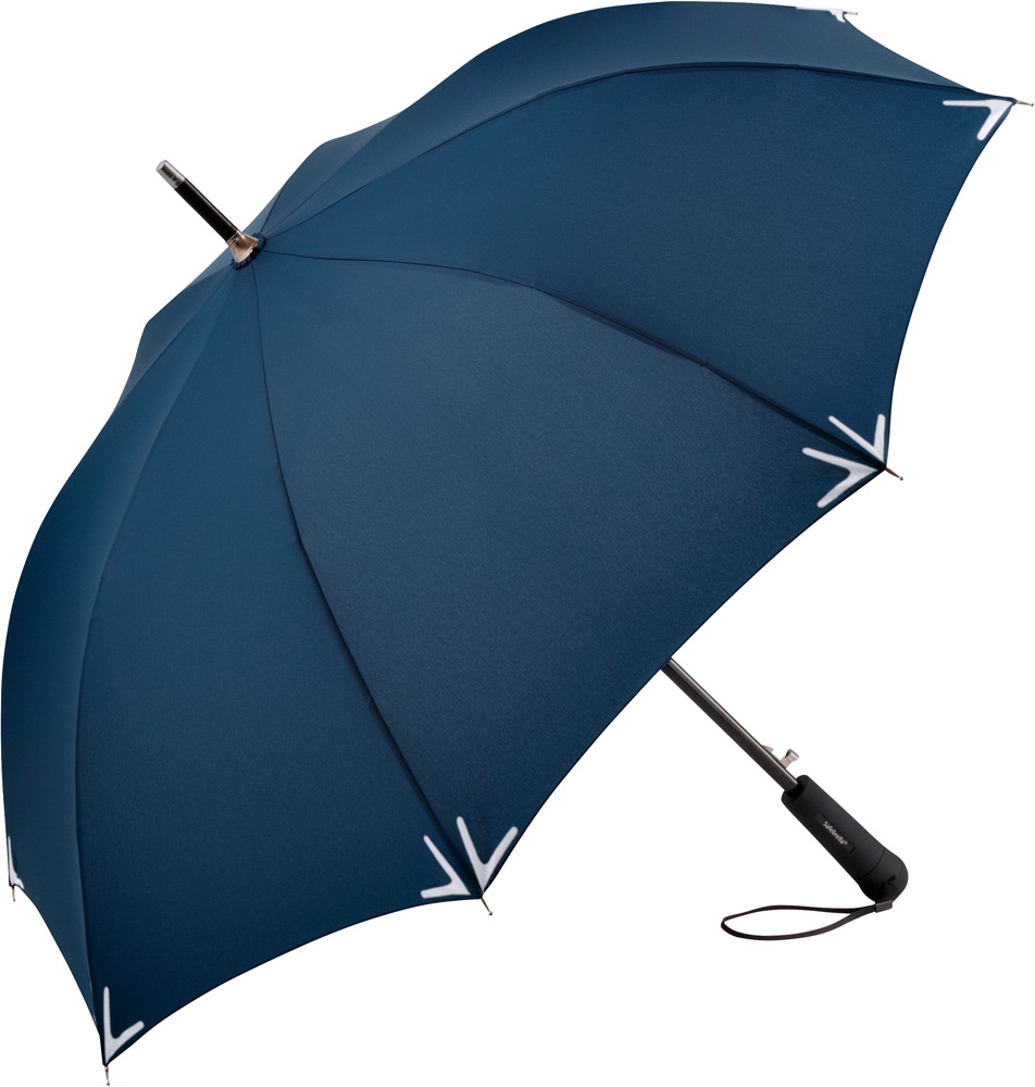 Logo trade promotional merchandise image of: AC regular umbrella Safebrella® LED, blue