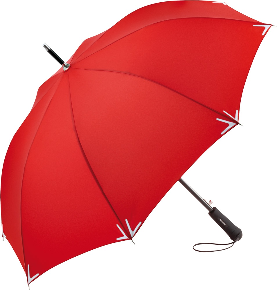 Logo trade promotional merchandise picture of: AC regular umbrella Safebrella® LED, Red