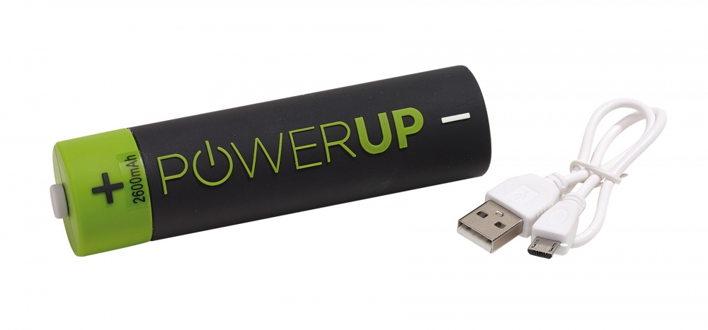 Logo trade corporate gifts picture of: Powerbank, POWER UP, green/black