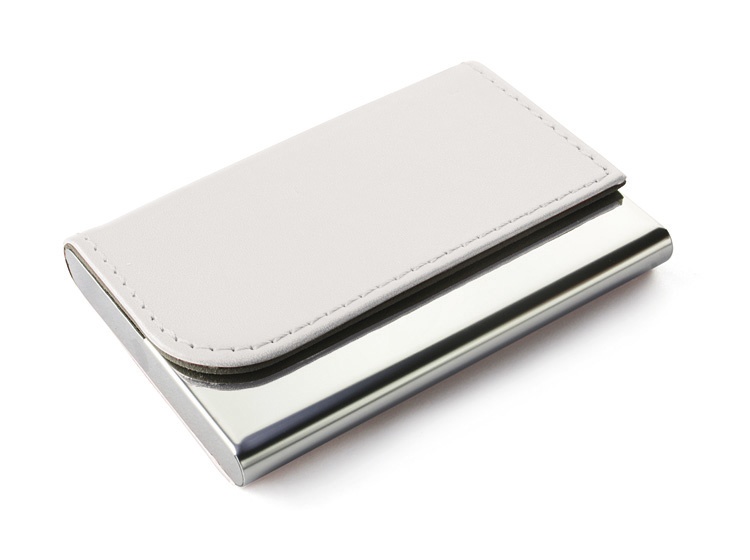 Logo trade promotional gift photo of: Business card holder TIVAT, White