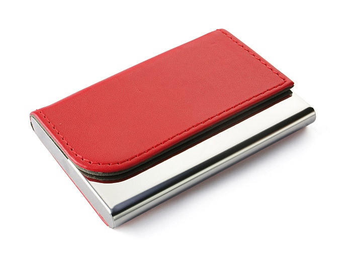 Logo trade promotional giveaway photo of: Business card holder TIVAT, Red